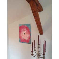 Acrylbild The Pink Flower auf Keilrahmen unter Fachwerk