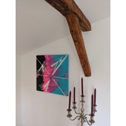 Acrylbild The Pink Beam auf Keilrahmen unter Fachwerk