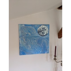 Acrylbild 'Silver Moon' auf Keilrahmen